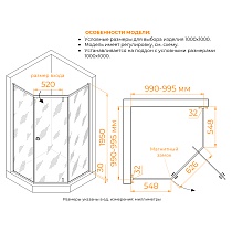 Душевой уголок RGW Hotel HO-088-G 100x100 матовое, брашированное золото 350608800-26