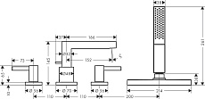 Смеситель на борт ванны Hansgrohe Finoris 76444000 хром