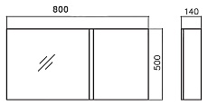 Тумба с раковиной BelBagno Luce 80 см, 3 ящика, Bianco Lucido