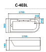 Акриловая ванна CeruttiSPA C-403L 170x80 левая