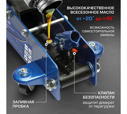 Гидравлический подкатной домкрат с фиксатором 2,5т 140-385 мм Stels 51152