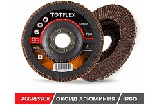 Круг лепестковый торцевой AGGRESSOR 2 125x22 мм, A, Р60, 40 шт TOTFLEX 4631166199558