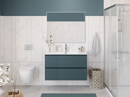 Мебель для ванной BelBagno Uno-Mini 100 см Голубой матовый