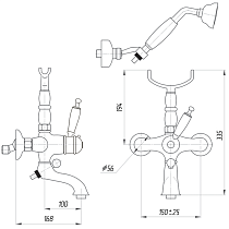 Смеситель для ванны Migliore Oxford ML.OXF-6303.BI.CR с душем, термостат, хром