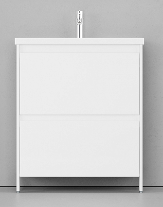 Мебель для ванной Velvex Klaufs 70 см напольная, 2 ящика, белый глянец