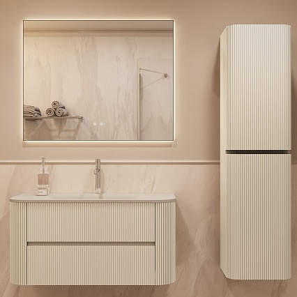 Тумба с раковиной Vincea Альто (Alto) 100 см светло-бежевый матовый