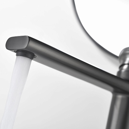 Смеситель для раковины Black&White Gravity GF-7307-GM оружейная сталь