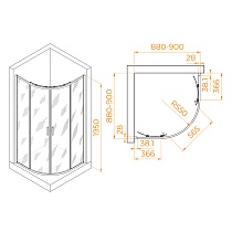 Душевой уголок RGW Passage PA-52B 90x90 прозрачное, черный 03085299-14