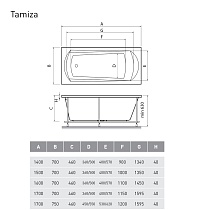 Акриловая ванна Relisan Tamiza 170x75 см