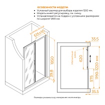 Душевая дверь RGW Classic CL-13B 120x195, Cora, черный 06091312-44