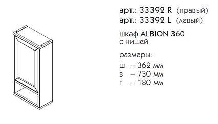 Шкаф Caprigo Albion Promo 36 см L с патиной