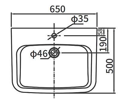 Раковина Arrow AGP32037D 65 см белый