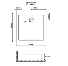 Поддон для душа Grossman GR-119110020 100x100 квадратный