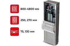 Встраиваемый внутрипольный конвектор Techno Power Vent с решеткой KVZVh 270-130-1400 RH07000629