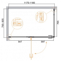 Душевой уголок Cezares Bellagio 120x80 BELLAGIO-AH-1-120/80-C-BORO прозрачный, брашированное золото