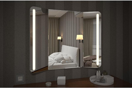 Зеркало Relisan Triple Vertical 100x80 см, с подсветкой