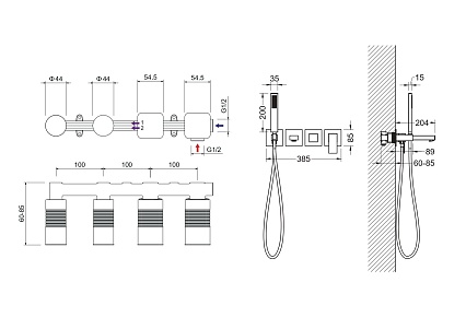 Смеситель для ванны Aquatek Либра AQ1644MB черный матовый Смеситель для ванны Aquatek Либра AQ1644MB черный матовый