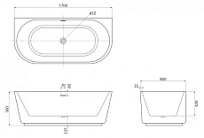 Акриловая ванна BelBagno BB108-170-80 170x80 см