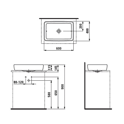 Раковина Laufen Pro S 60 см 8.1695.2.000.112.1