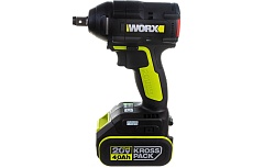 Аккумуляторный ударный бесщеточный гайковерт WORX Professional WU279.1 20В, 360Нм, 4Ач х2, ЗУ 6А, сумка WU279.1