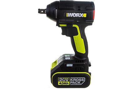 Аккумуляторный ударный бесщеточный гайковерт WORX Professional WU279.1 20В, 360Нм, 4Ач х2, ЗУ 6А, сумка WU279.1