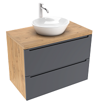 Тумба со столешницей ЗОВ Дион 80 см графит матовый/дуб