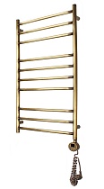 Полотенцесушитель электрический Domoterm Медея П10 500х900 АБР ER ТЭН справа, античная бронза