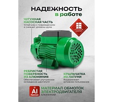 Насос вихревой поверхностный Rockforce 230 В, 50 Гц, 750 Вт, 50 л/мин, обмотка AL, RF-QB80 ALU(61210)