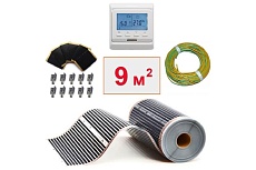 Плёночный электрический тёплый пол ТеплоСофт 9м.кв. с электронным терморегулятором плёнка 9м.кв./эл
