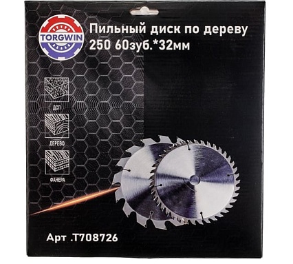 Диск пильный по дереву 250х32 мм, 60Z TORGWIN T708726