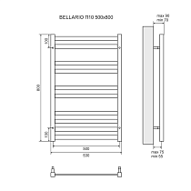 Полотенцесушитель электрический Lemark Bellario LM68810E П10 50x80