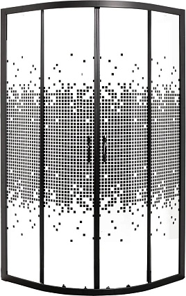 Душевой уголок Мономах ДУ 90/180 МЗ BL 90x90 прозрачное с рисунком, черный, 10000008620