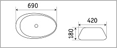 Раковина CeramaLux N7807 69 см