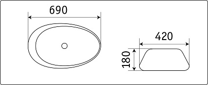 Раковина CeramaLux N7807 69 см