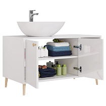 Мебель для ванной Dreja Luno 100 см со столешницей, белый глянец
