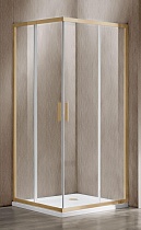 Душевой уголок Vincea Garda VSS-1G100CLG 100x100 брашированное золото, прозрачный