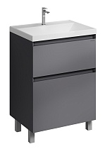 Тумба с раковиной Grossman Меркадо 60 см напольная, графит матовый