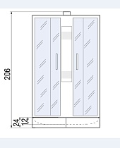 Душевая кабина River Nara 90/70/24 МТ 90x70 белый, матовое, без крыши, L