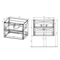 Тумба с раковиной Vincea Mia 60 см (под раковину VCB-3M600W) Beton