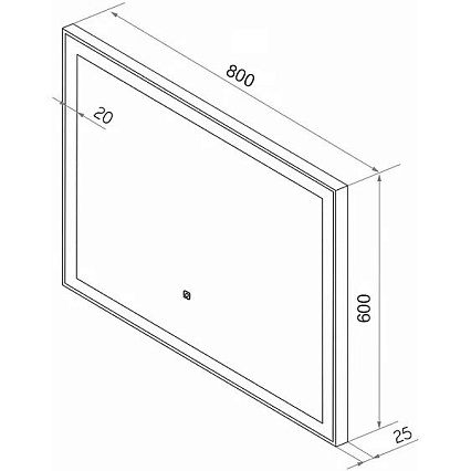 Зеркало Континент Frame Black LED 80x60 см с подсветкой, часами, антипар, черный ЗЛП3109