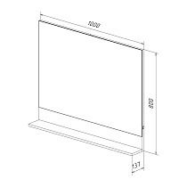 Зеркало Lemark Romance 100x80 см LM07R100Z с полкой, белый глянец