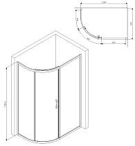 Душевой уголок Am.Pm Like 120x80 тонированный, хром