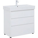Тумба с раковиной Aquanet Nova Lite 85 см, 3 ящика белый глянец
