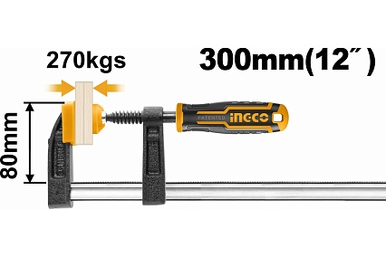 F-образная струбцина Ingco 80x300 мм HFC020802