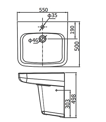 Раковина Arrow AGP32037C 55 см белый