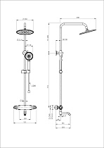 Душевая стойка Wonzon&Woghand Capsule WW-B3031-A1-MB термостат, черный матовый