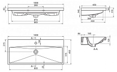 Раковина BelBagno BB-0324-100-LVB 100 см