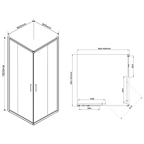 Душевой уголок Vincea Garda VSS-1G900CLGM 90x90 вороненая сталь, прозрачный