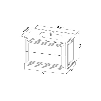 Тумба с раковиной Iddis Oxford Neo 80 см белый матовый OXN80W0i95K