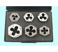 Набор шестигранных плашек CNIC из 6-ти штук М 6-М16 9ХС в пласт. коробке 55915